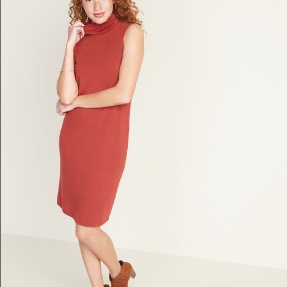 Old Navy Dresses & Skirts - 3/20 Old Navy Burnt Orange Turtleneck Midi Dress